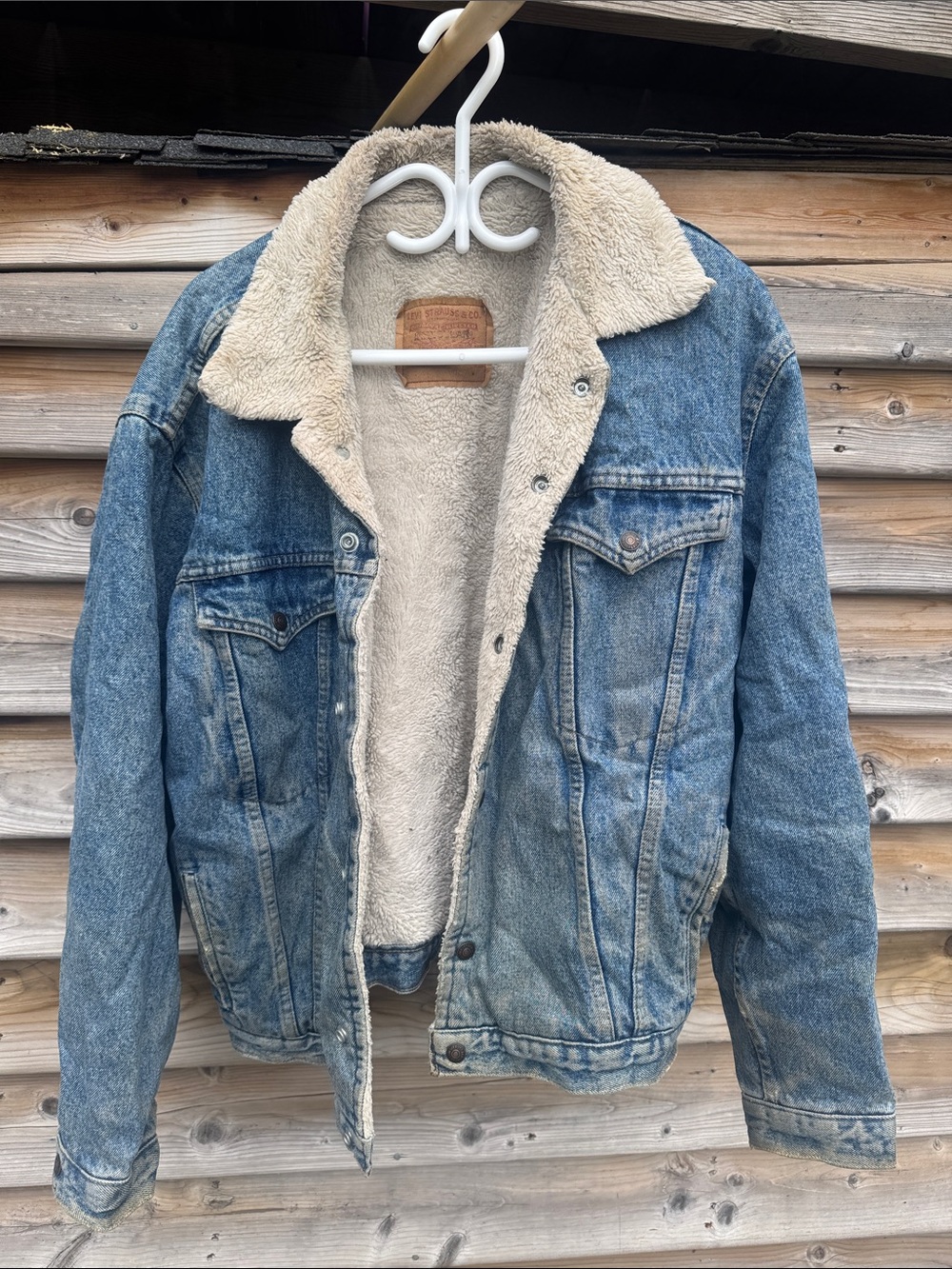 Levi's Blue Denim Jacket with Cream Sherpa Lining
